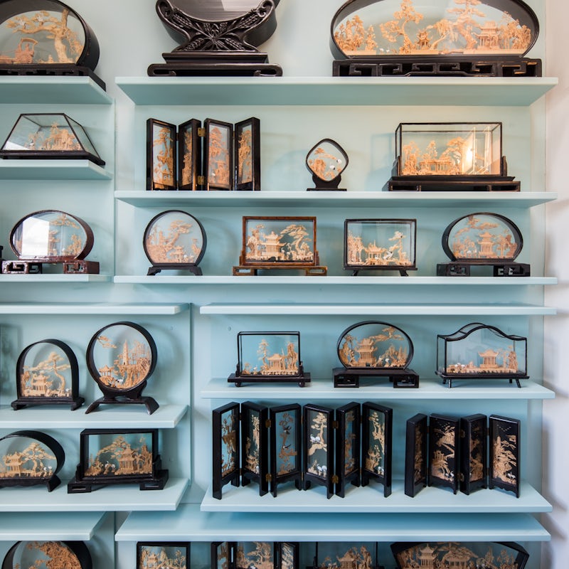 A collection of wooden sculptures