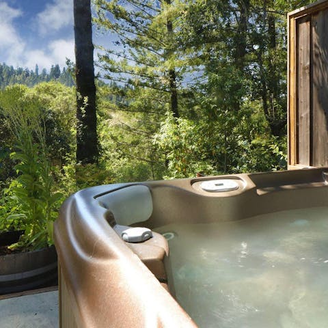 Bliss out in your private hot tub surrounded by nature