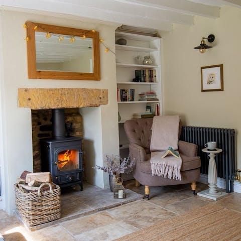 Cosy up in front of the log burner when the Cotswold air turns chilly