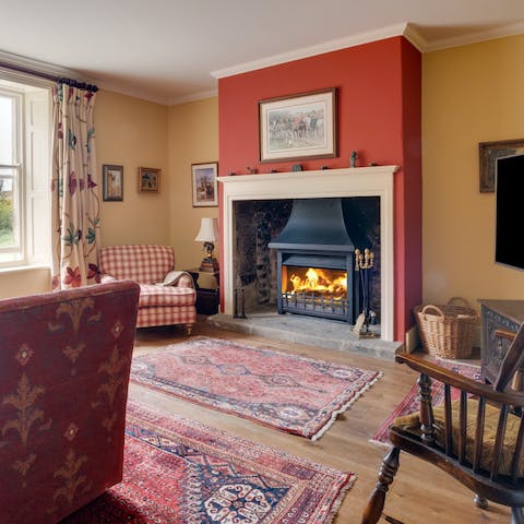 Get toasty and warm besides one of the wood-burning stoves