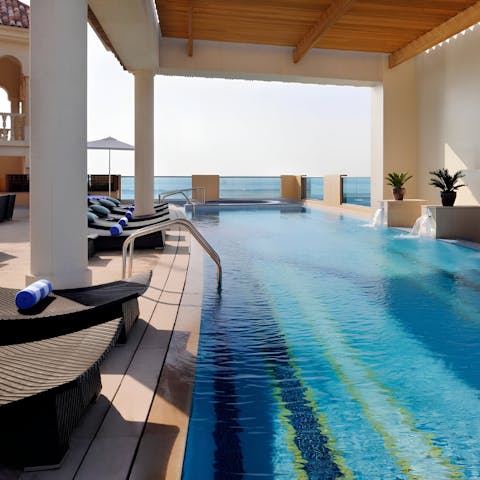 Soak up the sunshine from the shared pool deck