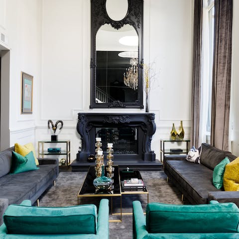 Admire the home's opulent styling