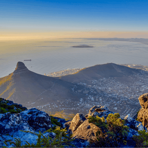 Take the short drive to visit the stunning Table Mountain and experience the surrounding natural beauty