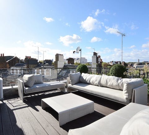 Enjoy the rooftop terrace