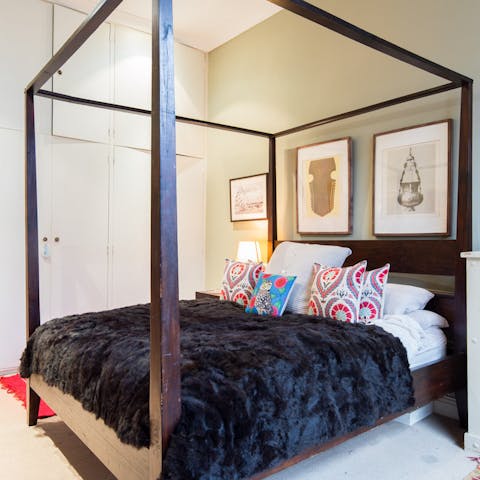 luxurious four-poster bed