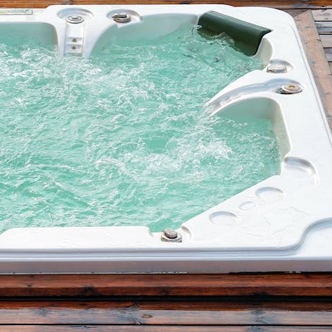Take a long soak in the hot tub