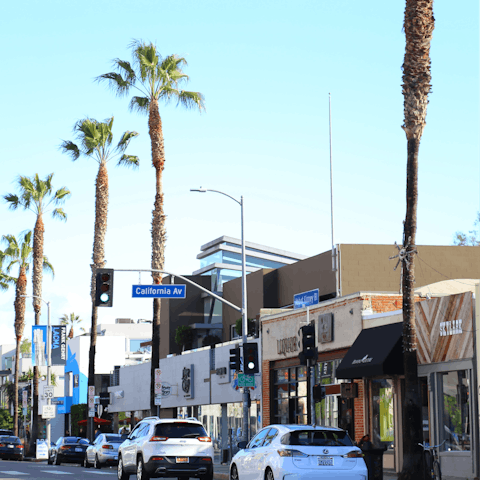 Browse the shops at Abbot Kinney Blvd, just a seven–minute drive away