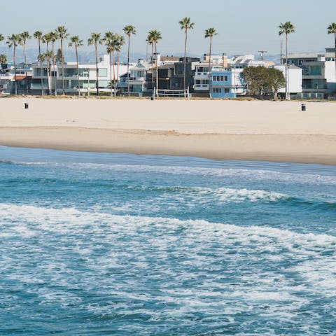 Make a splash at Venice Beach, just an eight–minute drive away