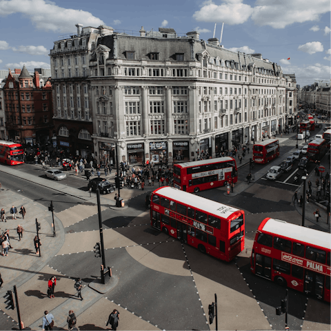 Hop on the tube at Shepherd's Bush and get to Oxford Circus in just ten minutes