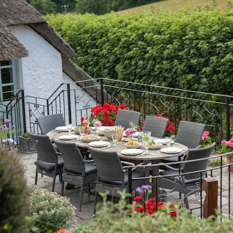 Gather on the terrace for dinner and drinks alfresco