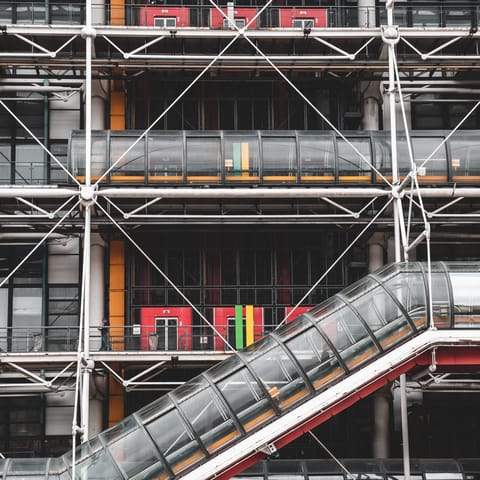 Visit the Centre Pompidou, a four-minute walk away