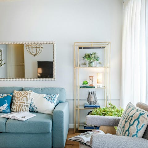 Make yourself comfortable in the chic living area