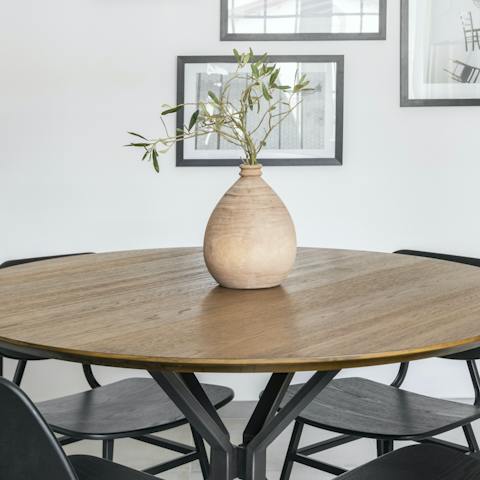 A stylish dining table
