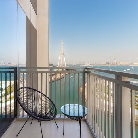 Sit back, relax and admire the waterfront views on the private balcony