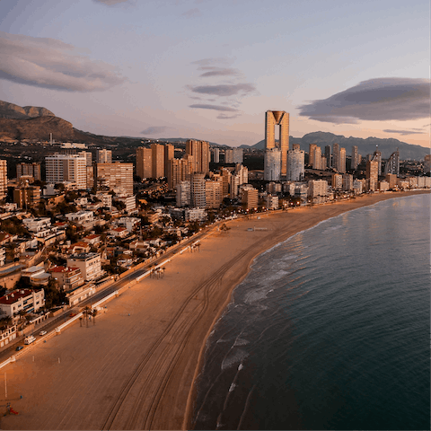 Explore the warm sandy shores of Costa Blanca, a short drive down the road