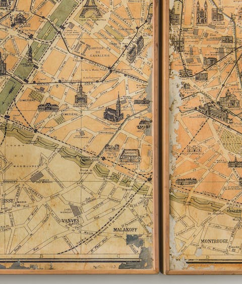 The vintage map of Paris