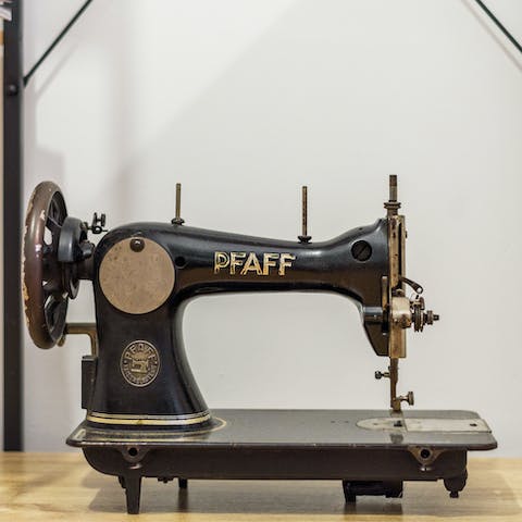 The vintage sewing machine