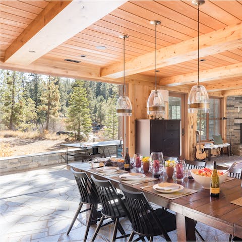 Dine in a stunning home with glorious forest views