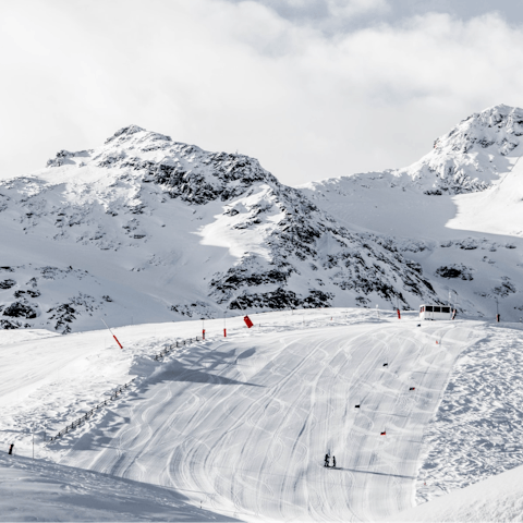 Spend the day on the slopes of Les Gets Ski resort, 1 kilometre away