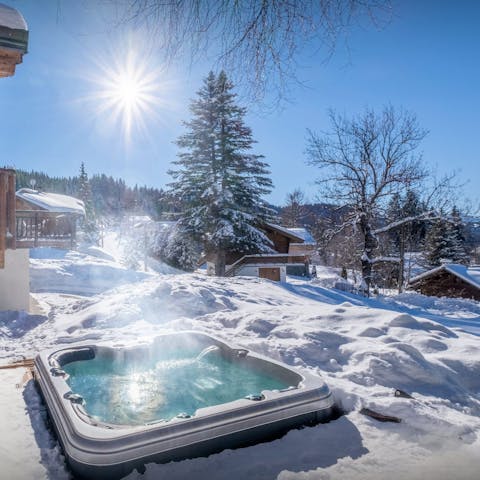 Sip a glass of Champagne in the hot tub