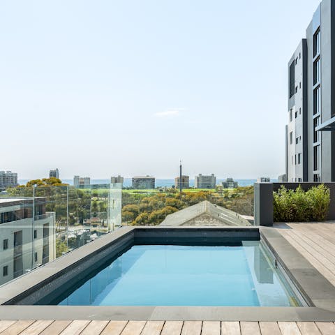 Enjoy captivating Cape Town views from the rooftop communal pool