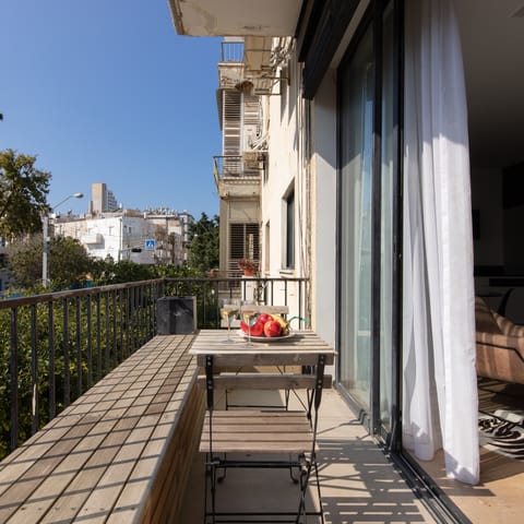 Sit out on the suntrap of a balcony and plan the day ahead over breakfast