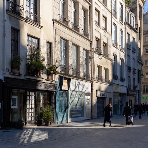 Explore the vibrant Marais streets that surround your home