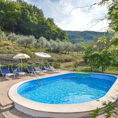 Soak up the sun beside the pool and admire the views