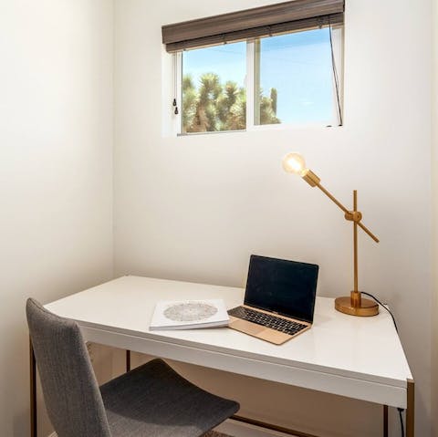 Keep on top of emails from the quiet office nook
