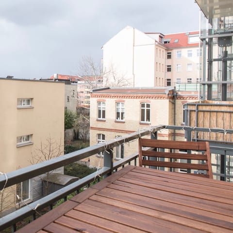 A small balcony views of neighbouring buildings