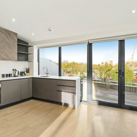 Whip up meals in the well-equipped, stylish kitchen