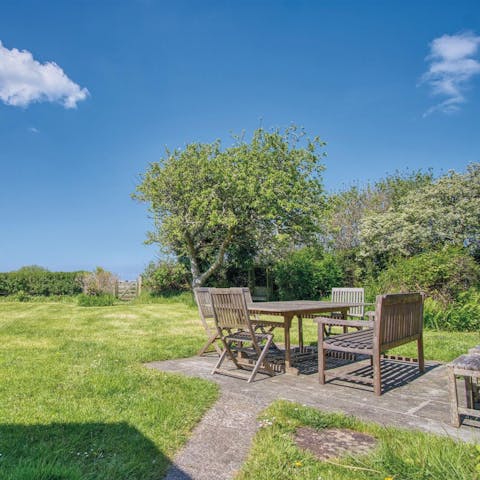 Enjoy an alfresco meal in the garden as the quiet of nature surrounds you