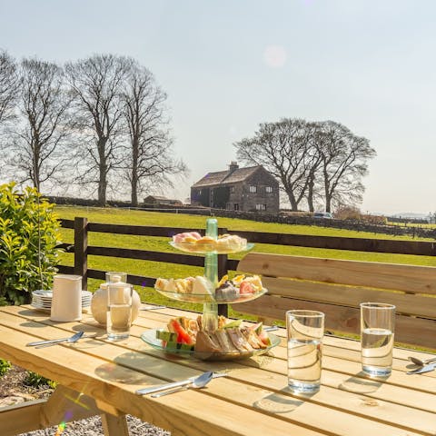 Set the alfresco dining table ready for brunch in the sunshine