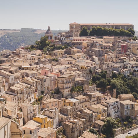 Explore the hilltop city of Ragusa, a twenty-minute drive away