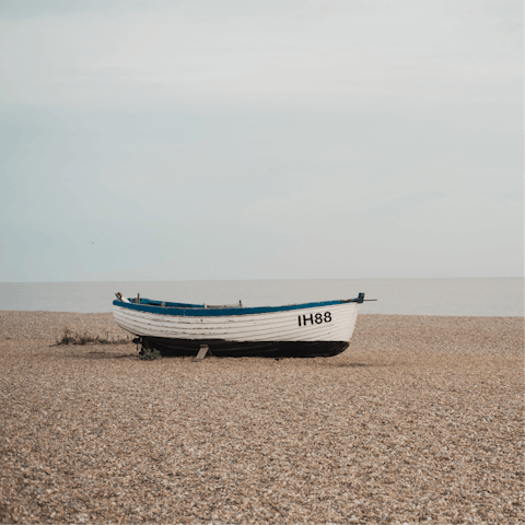 Spend sunny days on Aldeburgh beach, a fifteen-minute car ride from your home