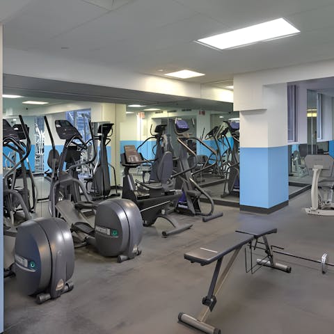 Stay on top of your fitness in the on-site gym