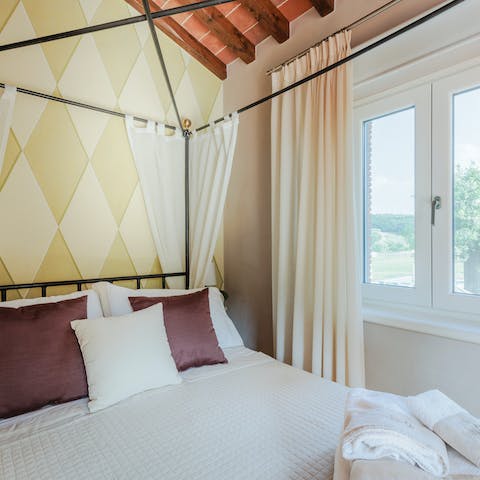 Get cosy in the comfortable and characterful bedrooms after a long day exploring Italy