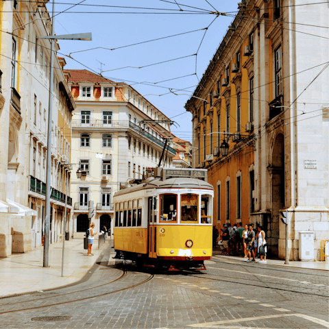 Ride the vintage 28 tram around the city, just a short walk from your home