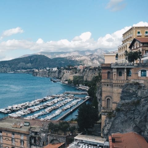 Explore vibrant towns on the coastline, like nearby Sorrento