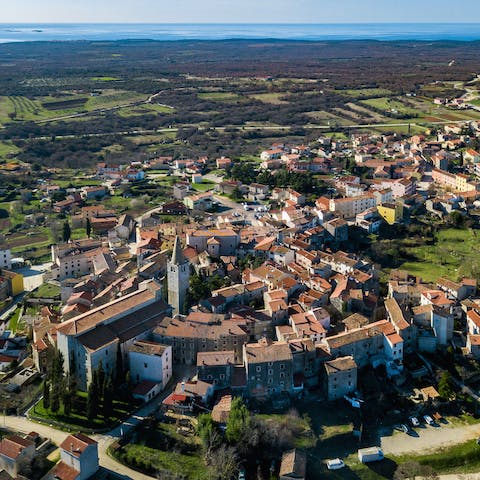 Stay in this small stone town of Bale, not far from the Istrian coastline