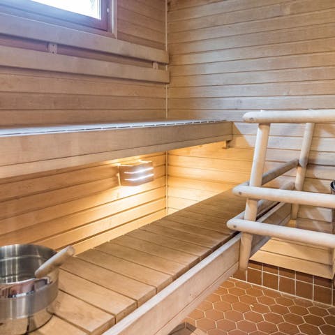 Unwind after a day of hiking or skiing in the sauna