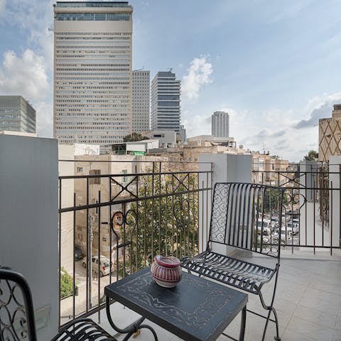 Start your day with coffee on the balcony