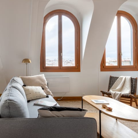 Arched windows let in heaps of light
