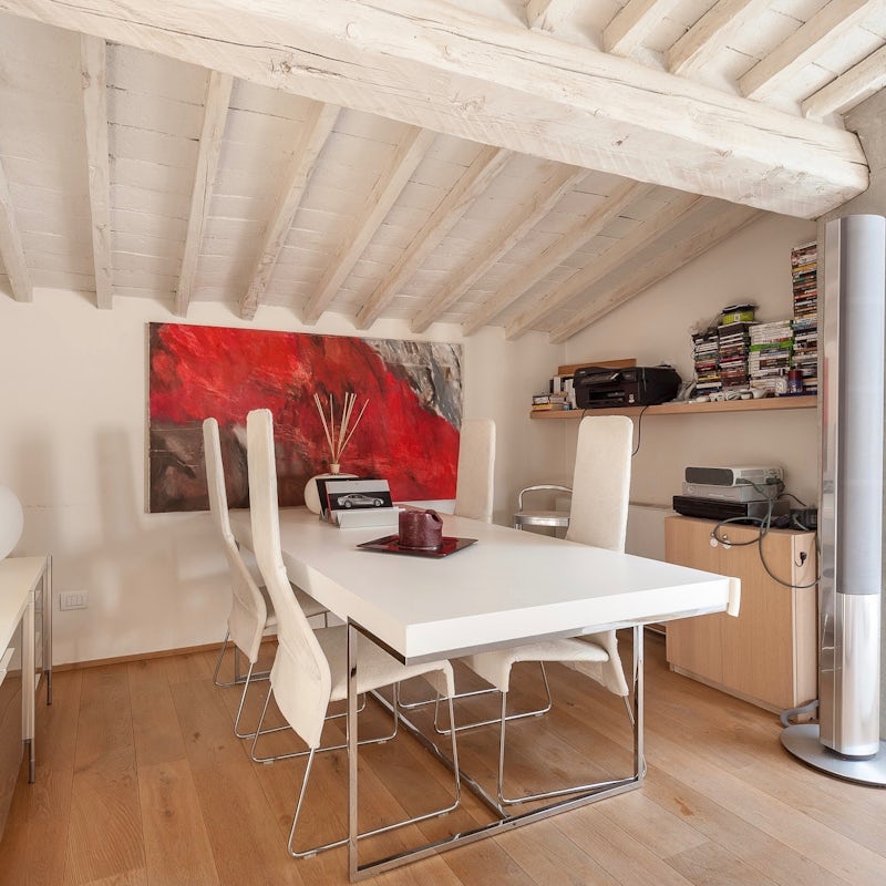 The tucked-away dining area
