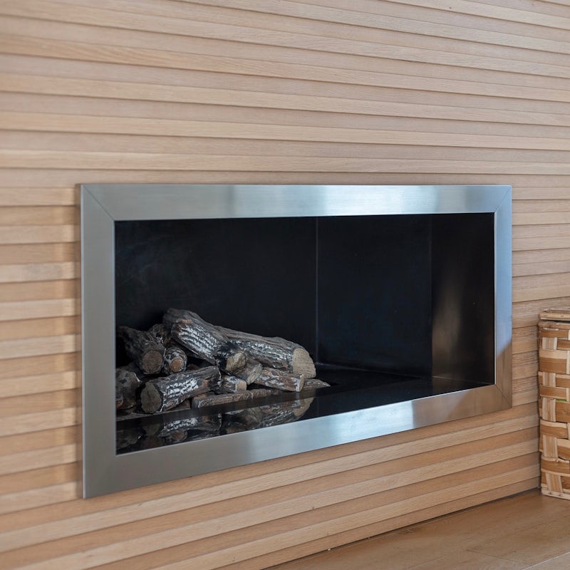 The decorative fireplace