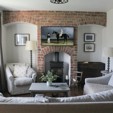 Warm your toes in front of the wood-burning stove
