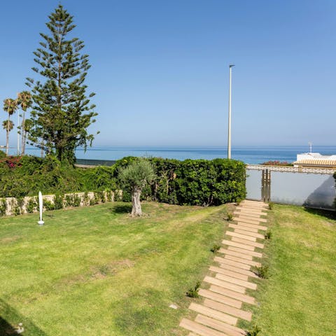 Admire sea views from the garden