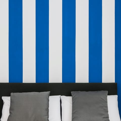 The striped wallpaper