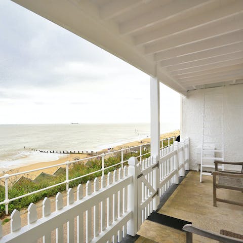 Enjoy panoramic views of the sea from your veranda