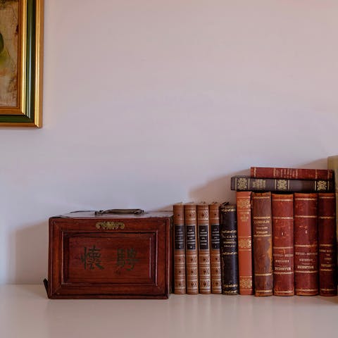 The host's collection of books